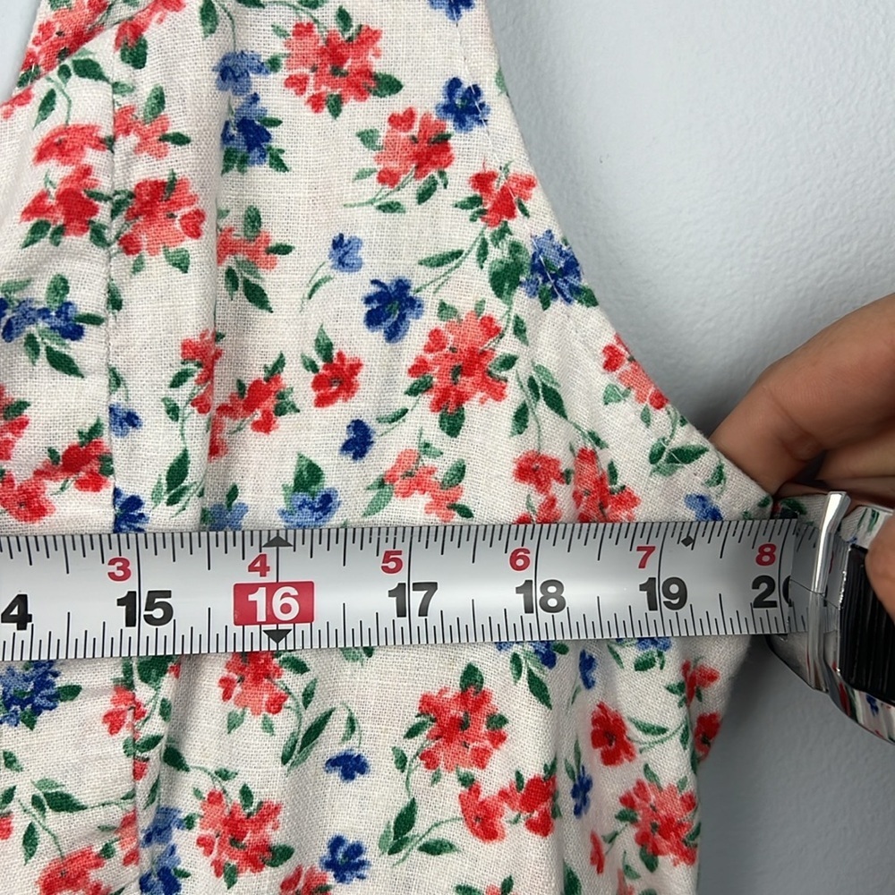 Old navy XL linen blend floral pattern sleeveless smock summer maxi dress - Picture 7 of 12